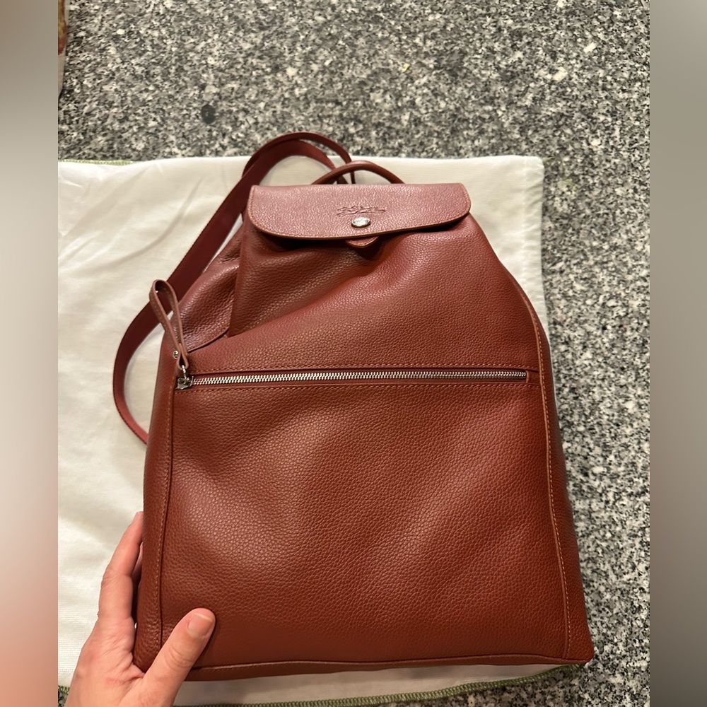 Longchamp Le Foulonne leather backpack